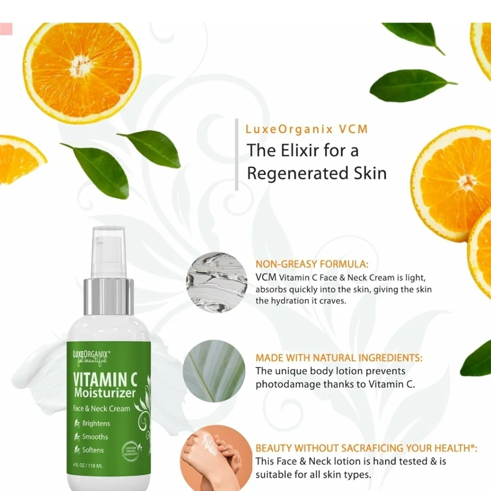 Organic Vitamin C Face Moisturizer with Anti-Aging